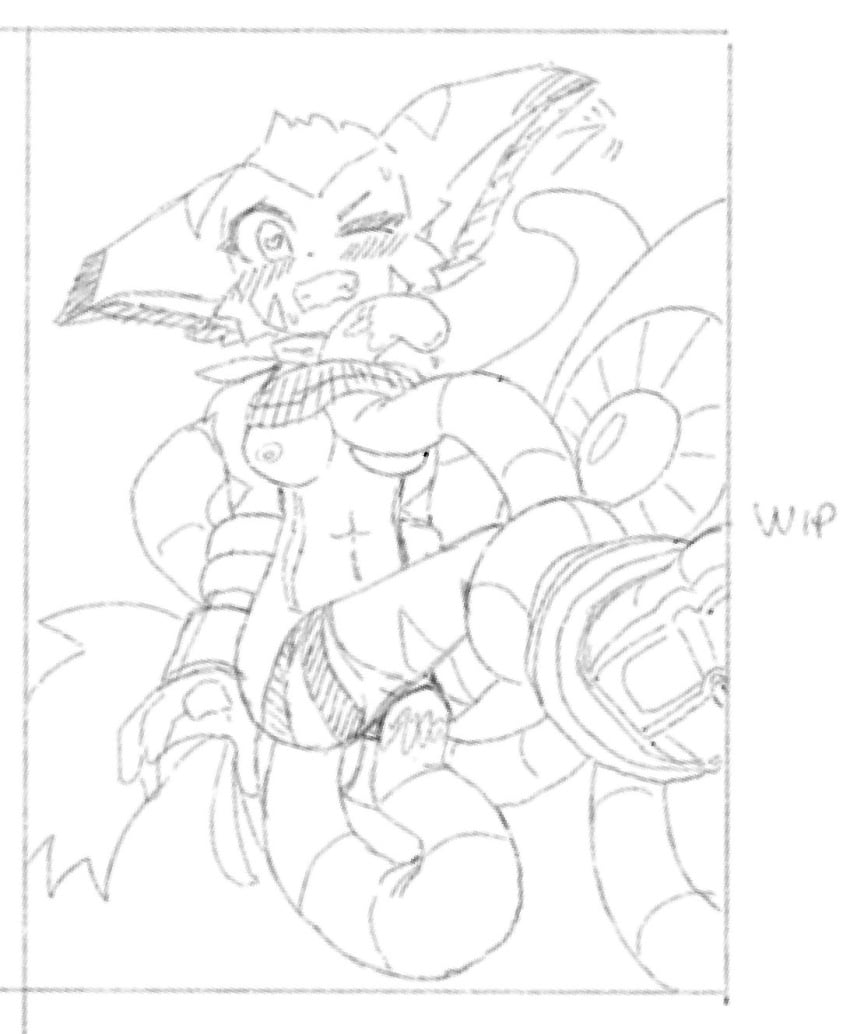 anthro carol_tea feline freedom_planet galaxytrail kenjikanzaki05 sketch syntax_(freedom_planet) tentacle vaginal_penetration video_games wildcat