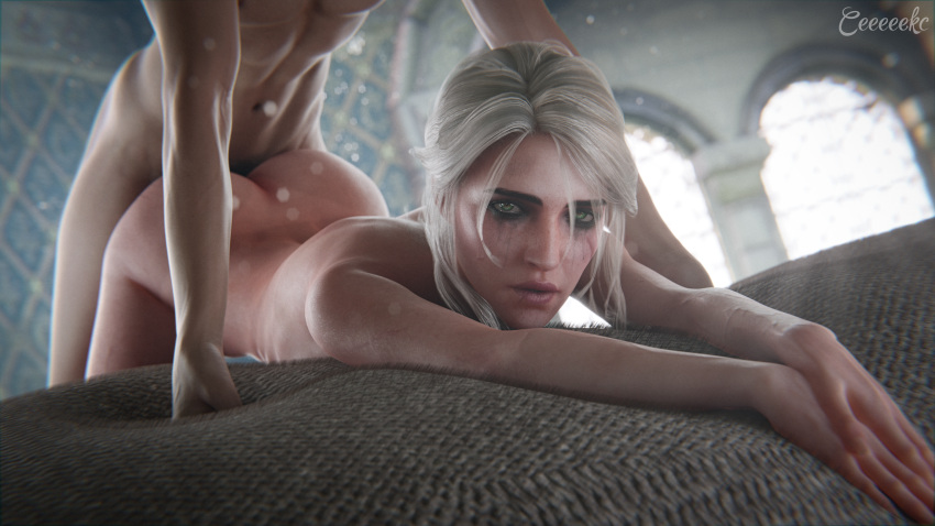 1boy 1girls 3d 3d_(artwork) anal anal_sex ass athletic_female athletic_male back blender blender_(software) cd_projekt_red ceeeeekc ciri clothing_on_floor cum cum_in_pussy cum_inside eyeshadow female human male male/female partial_male pubic_hair pussy scars sweat sword the_witcher_(series) the_witcher_3:_wild_hunt tight_anus tight_pussy wet white_hair