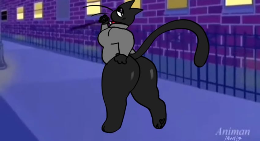 animan animanstudios ass axel_in_harlem big_ass google_doodle half-closed_eyes looking_back magic_cat_academy mao_maoz_(artist) meme momo_(google) spiked_collar thick_thighs thighs vamonos_de_fiesta_a_factory