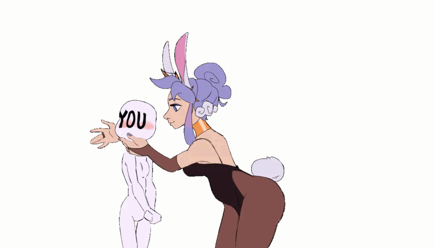 1futa 1girls accidental_circumstance accidental_grope ambiguous_gender animal_ears animated anon artist_request big_breasts blush breasts bulge bunny_ears bunny_tail clothed clothing cottontailva duo embrace erection erection_under_clothes eyeshadow female flustered fully_clothed futanari heart hug humanoid jiggle jiggling_ass jiggling_breasts kemonomimi kiss kissing leotard light-skinned_female light_skin loop necklace pantyhose playboy_bunny playboy_bunny_leotard ponytail purple_hair second-party_source standing tenting twitch twitch.tv virtual_youtuber vtuber you