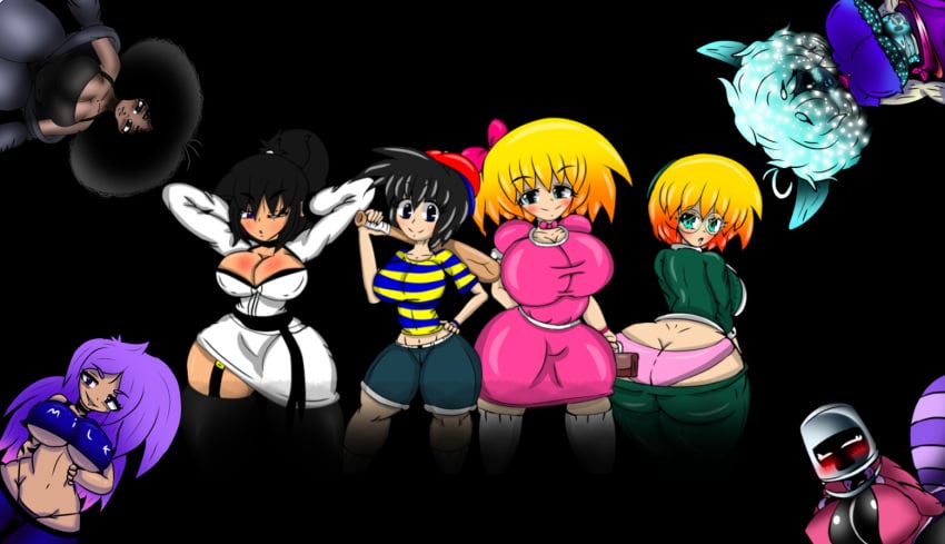 armpits black_female earthbound female female_only fnia jeff_andonuts minecraft multiple_girls ness paula_jones paula_polestar poo rule_63 sloppy_sab warden_(minecraft) weird_crossover