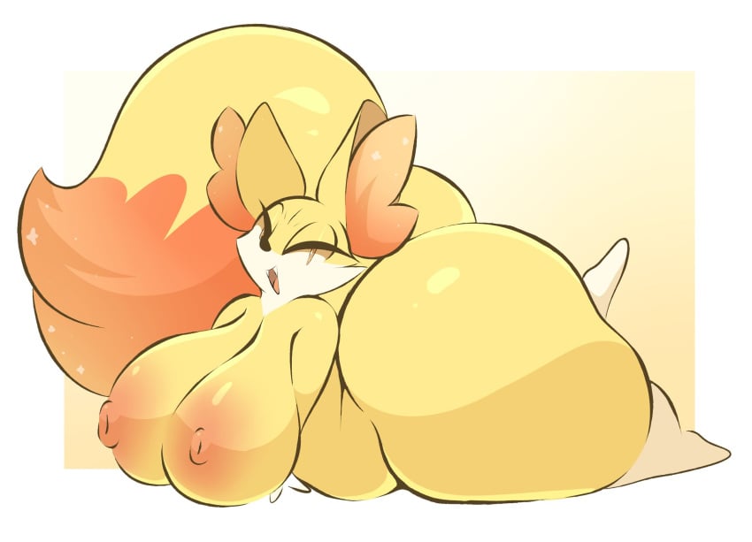 anthro arizonathevixen ass_focus big_ass big_breasts breasts bubble_butt fennekin huge_ass no_humans pokémon_(species) pokemon pokemon_(species)