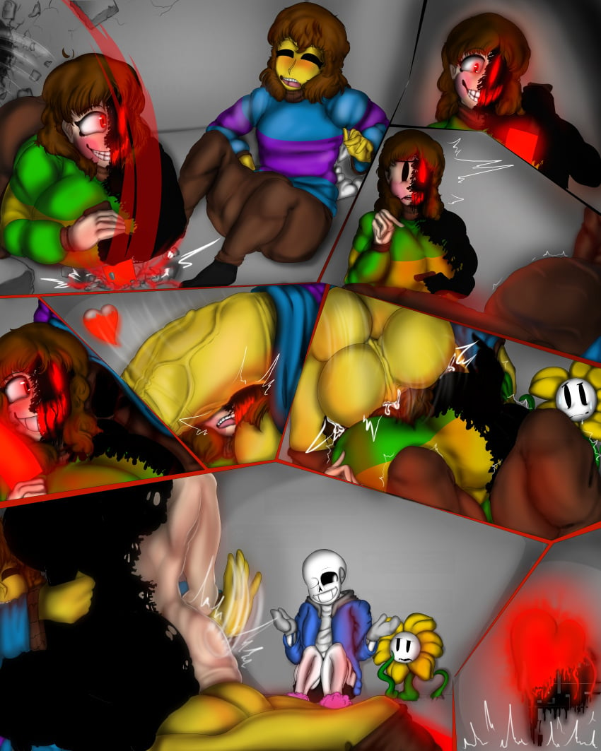 1girls 3boys big_ass big_breasts big_penis black_body blowjob chara charisk female_chara_(undertale) forced_oral frisk gigantic_penis gigantic_testicles glitchtale glowing glowing_eyes huge_ass huge_breasts huge_cock huge_penis huge_testicles humiliation hyper_balls hyper_penis hyper_testicles karmatic karmatic_(artist) massive_penis massive_testicles no_text_version oral penis rape red_eyes spanking testicles undertale undertale_(series) undertale_au undertale_fanfiction yellow_body yellow_skin