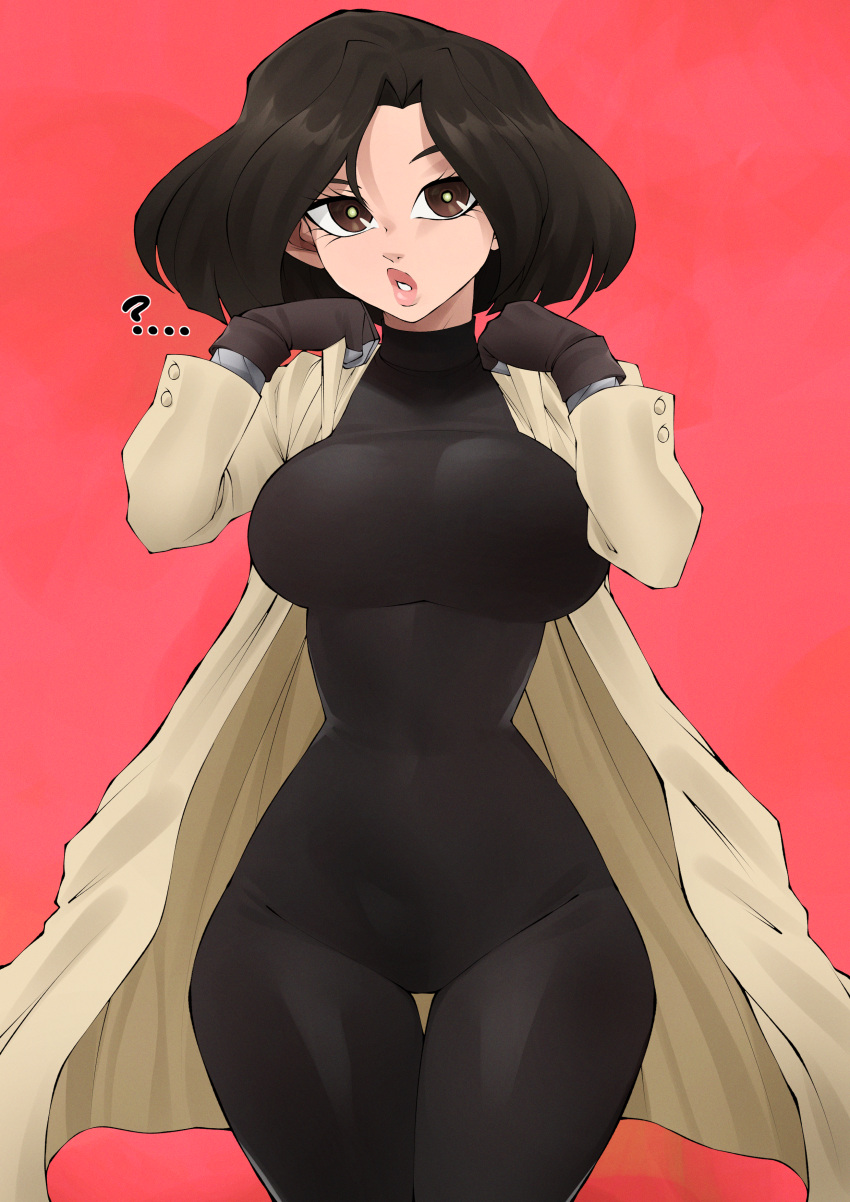... 1girls ? alita battle_angel_alita big_breasts black_hair breasts brown_eyes clothed clothed_female clothes clothing coat color colored cyborg dark_hair female female_only flytrapxx fully_clothed gloves jacket large_breasts long_hair open_eyes question_mark red_background skin_tight solo solo_female standing tomboy trenchcoat uncensored wide_hips