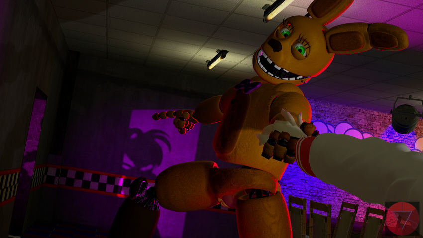 1cuntboy 3d cuntboy cuntboy_only exposed_pussy eyelashes firenutter five_nights_at_freddy's green_eyes intersex sillouette spring_bonnie spring_bonnie_(fnaf)