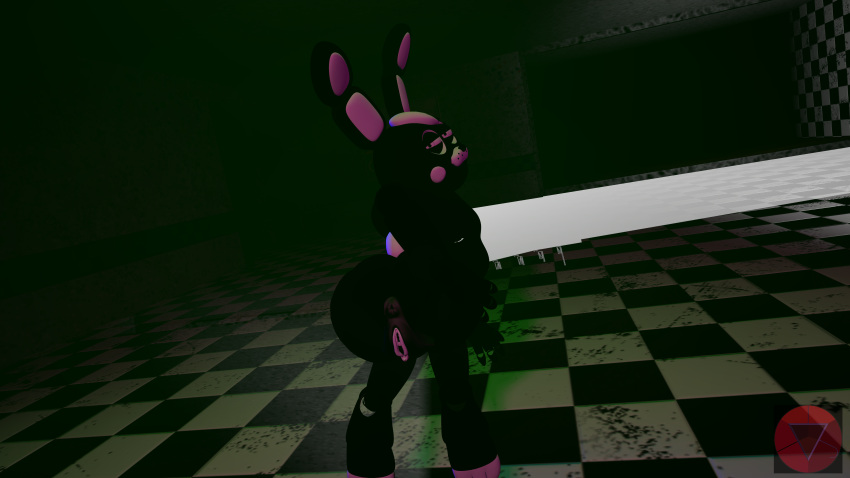 3d firenutter five_nights_at_freddy's looking_at_viewer looking_back presenting shadow_bonnie solo