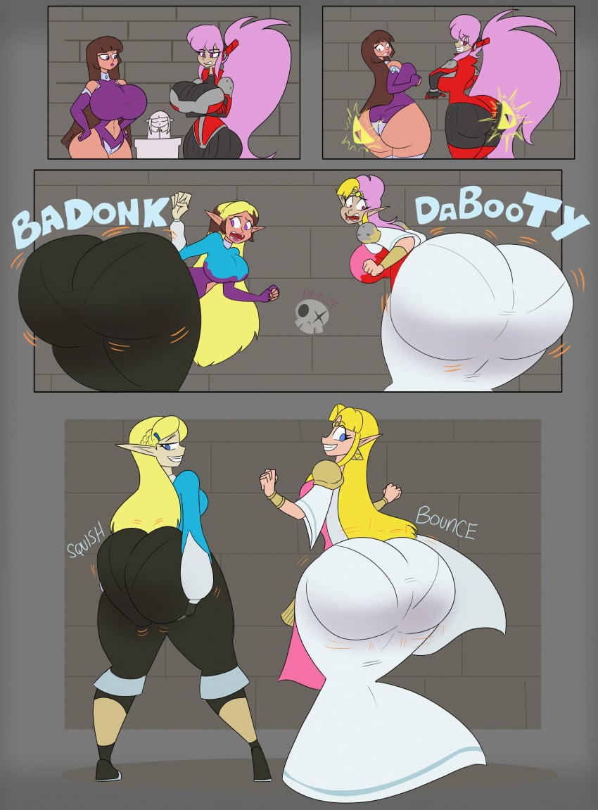 2girls a_link_between_worlds ass ass_expansion ass_focus ass_grab ass_growth ass_in_dress ass_play badonkadonk big_ass big_butt blonde_hair blue_eyes bubble_ass bubble_butt butt_expansion da-fuze dat_ass female female_focus female_only hitbox huge_ass huge_butt identity_death leggings long_hair mind_control oc princess_zelda tf the_legend_of_zelda the_legend_of_zelda:_breath_of_the_wild transformation zelda_(a_link_between_worlds) zelda_(breath_of_the_wild)