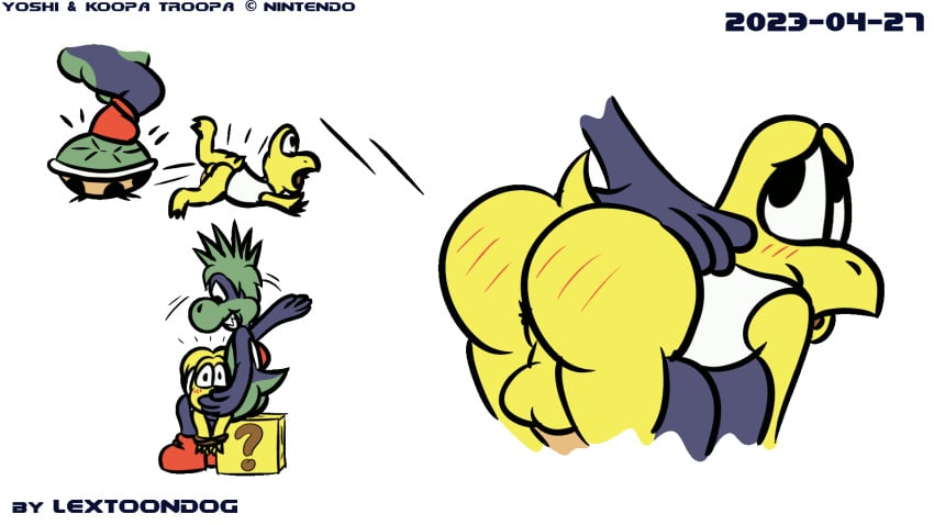 16:9 2023 ?_block animated anthro ass big_butt butt_slap fan_character gay hi_res koopa koopa_troopa lextoondog lextoondog_(character) loop male male/male mario_(series) nintendo scalie short_playtime slap solo spanking super_mario_bros. widescreen yoshi