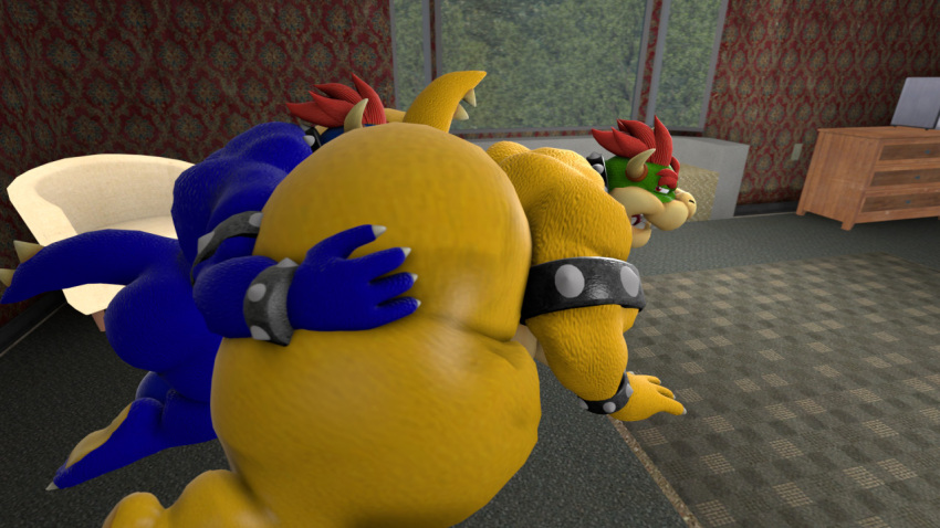 3d anthro anthro_only big_butt bowser chubby facesitting fat_ass mario_(series) mrrainbow nintendo oc overweight source_filmmaker tagme