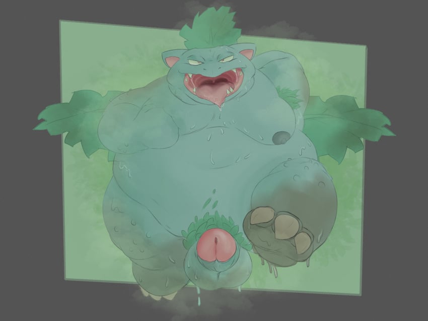 anthro armpit armpit_hair balls bastardpalace big_balls big_penis dirty erection leaf male male_only mud muddy musk nintendo open_mouth overweight overweight_male penis plant pokemon pokemon_(species) smelly solo solo_male sweaty tongue_out venusaur