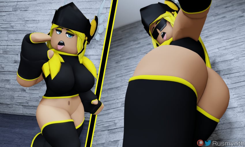 3d accessories anus bedroom black_clothing black_gloves blonde blowjob_gesture female female_focus female_only focus_on_ass glasses gloves im_sandra open_mouth roblox roblox_avatar rusmynth solo suggestive tongue yellow_eyeshadow yellow_hair youtube youtuber