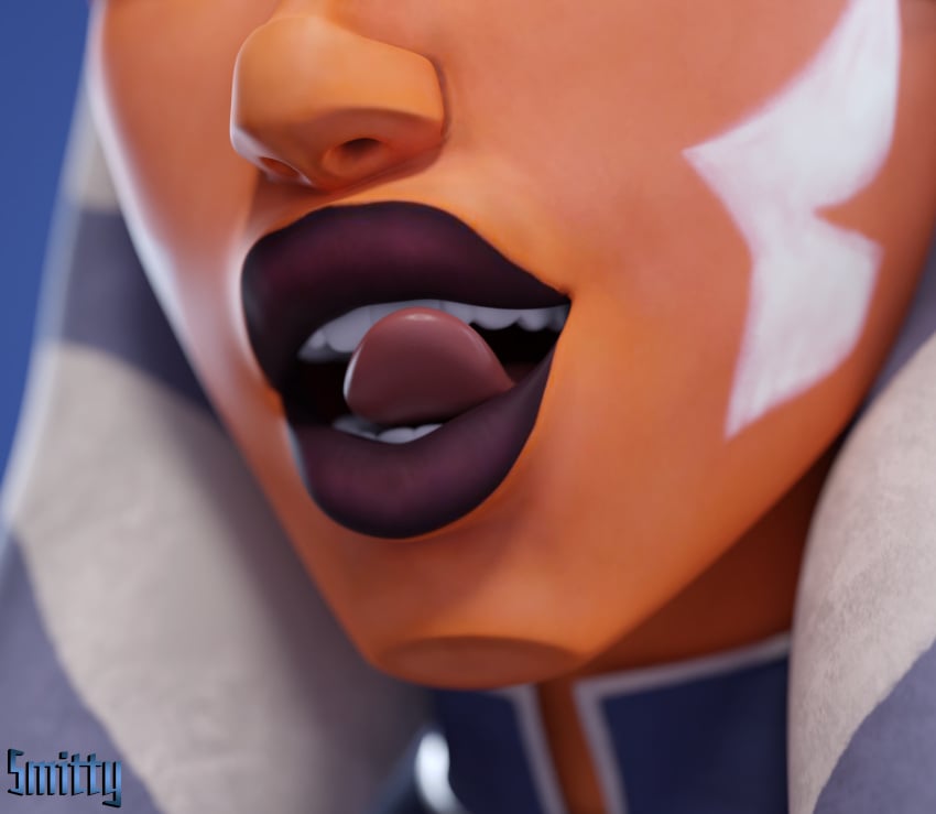 1girls 3d 3d_(artwork) ahsoka_tano airress3d_(3d-modeller) alien_girl clone_wars close-up female female_only lekku lekku_(anatomy) orange_skin smitty34 solo star_wars star_wars:_the_clone_wars tagme text the_clone_wars:_season_seven togruta tongue tongue_licking tongue_out