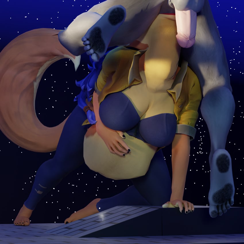 3d_(artwork) 54321awesome anthro barefoot blender_(disambiguation) breasts canid canine carmelita_fox digital_media_(artwork) feet female fox furry hands head_first hi_res mammal neck_bulge oral_vore same_size sly_cooper sly_cooper_(series) sony_corporation sony_interactive_entertainment sucker_punch_productions toes vore willing_pred willing_prey