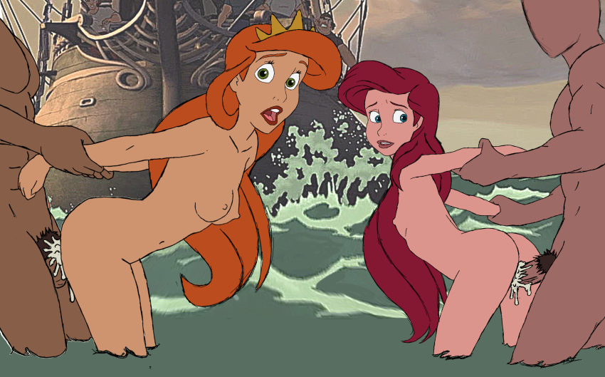 2girls ariel col_kink cum_in_pussy cum_inside disney disney_princess faceless_male forced human milf mother_and_daughter nipples oyakodon penis pirate queen_athena rape restrained small_breasts smaller_female the_little_mermaid the_little_mermaid_iii:_ariel's_beginning vaginal vaginal_penetration