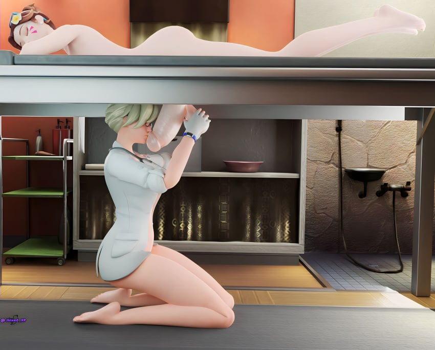 1futa 1girls 3d angela_ziegler asian_futanari big_balls big_penis caucasian_female closed_eyes d.va doctor futa_on_female futanari hana_song handjob hung_futanari interracial jinxed_xp kissing_penis massage massage_table mercy milking_table nurse overwatch overwatch_2 penis relaxing sniffing sniffing_penis