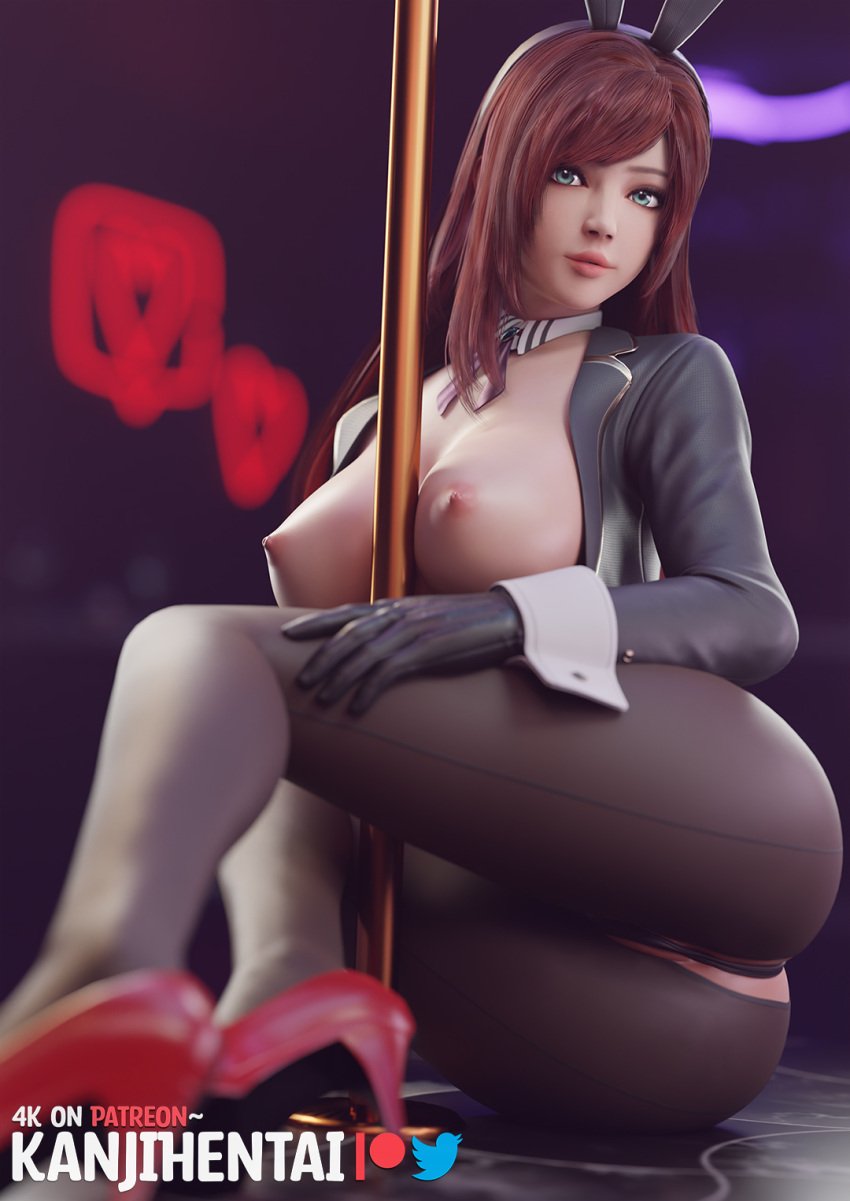 1girls 3d 3d_(artwork) 3dx big_breasts blue_eyes bunny_ears bunny_girl bunnysuit busty cameltoe female female_only high_heels kanjihentai long_hair looking_at_viewer panties pantyhose primrose pussy pussy_peek red_hair solo stripper stripper_pole