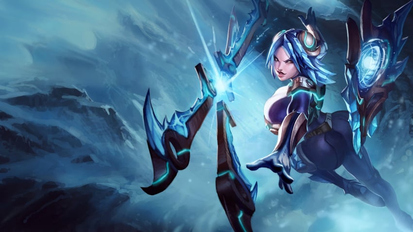 alternate_ass_size alternate_breast_size blue_bodysuit blue_hair bodysuit edit edited_official_artwork frostblade_irelia huge_ass huge_breasts ice irelia_xan large_breasts league_of_legends riot_games skin_tight smirk snowdown_series sutton184_edits thick_lips thick_thighs third-party_edit winter_wonderland_series