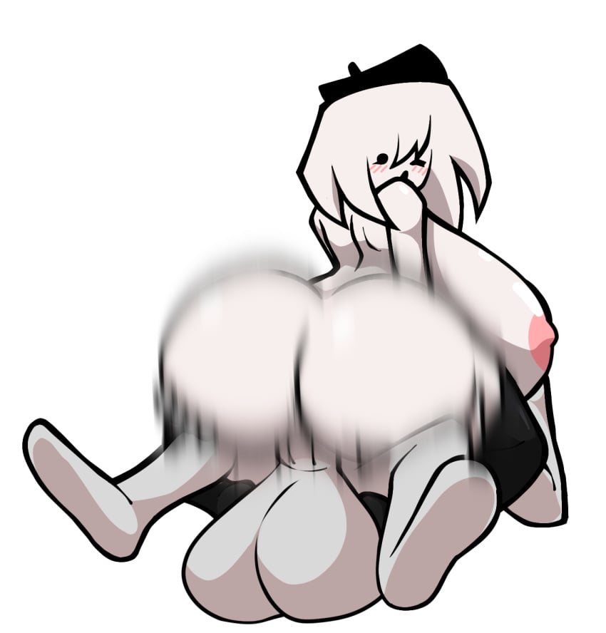 1girls aged_up ass big_ass dirteater098_(trace) edit female friday_night_funkin huge_balls huge_breasts in_motion looking_back looking_pleasured malcolm_(oc) motion_blur thick_thighs thighhighs twitter_user_oc white_background white_body