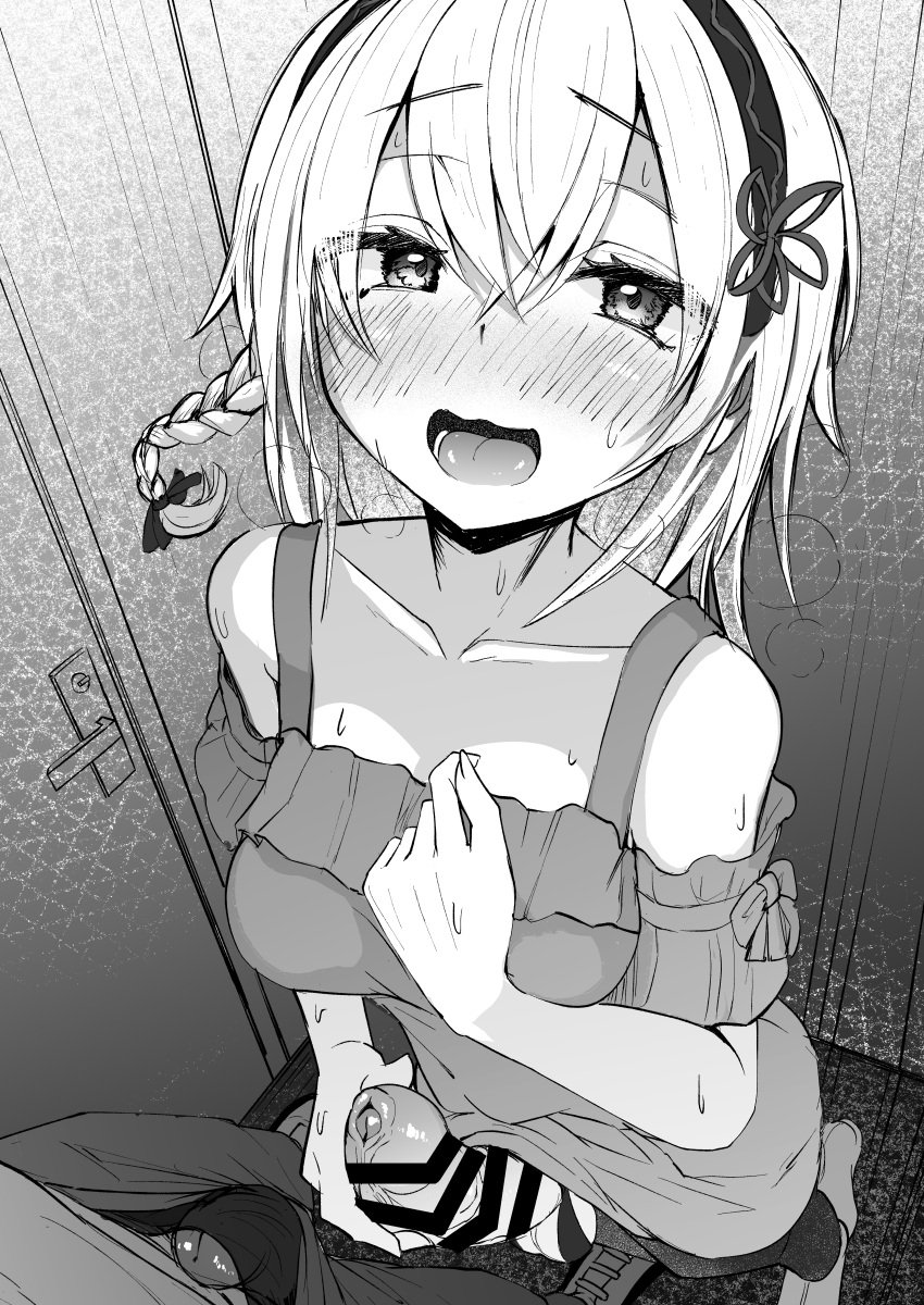 1futa akiamare futanari human light-light_skin light-skinned_futanari monochrome penis tagme