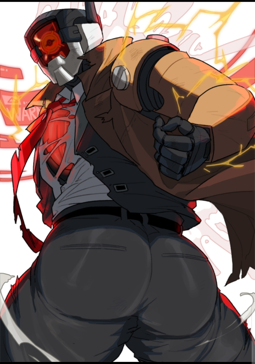 1boy absol_(dkqthf) abusorun android ass ass_closeup ass_focus back_view bara beefy big_ass big_brother big_butt black_pants brown_jacket bubble_ass bubble_butt citail clothed clothing cygames daddy dat_ass dilf fist huge_ass huge_butt jacket light_brown_jacket looking_at_viewer looking_back male male_focus male_only mature_male necktie older_male regis_(world_flipper) ripped_clothing ripped_shirt robot robot_boy robot_humanoid round_ass shirt_rip solo solo_focus solo_male suit suit_and_tie suit_jacket thick_ass thick_legs thick_thighs tight_clothes tight_pants uncle world_flipper zaddy