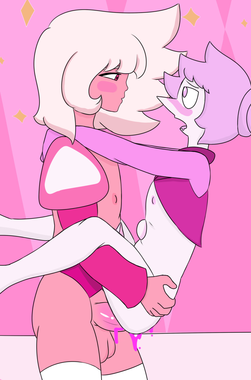 diamond_authority gem_(species) male male_only pink_body pink_diamond_(steven_universe) pink_pearl_(steven_universe) rule_63 steven_universe yaoi