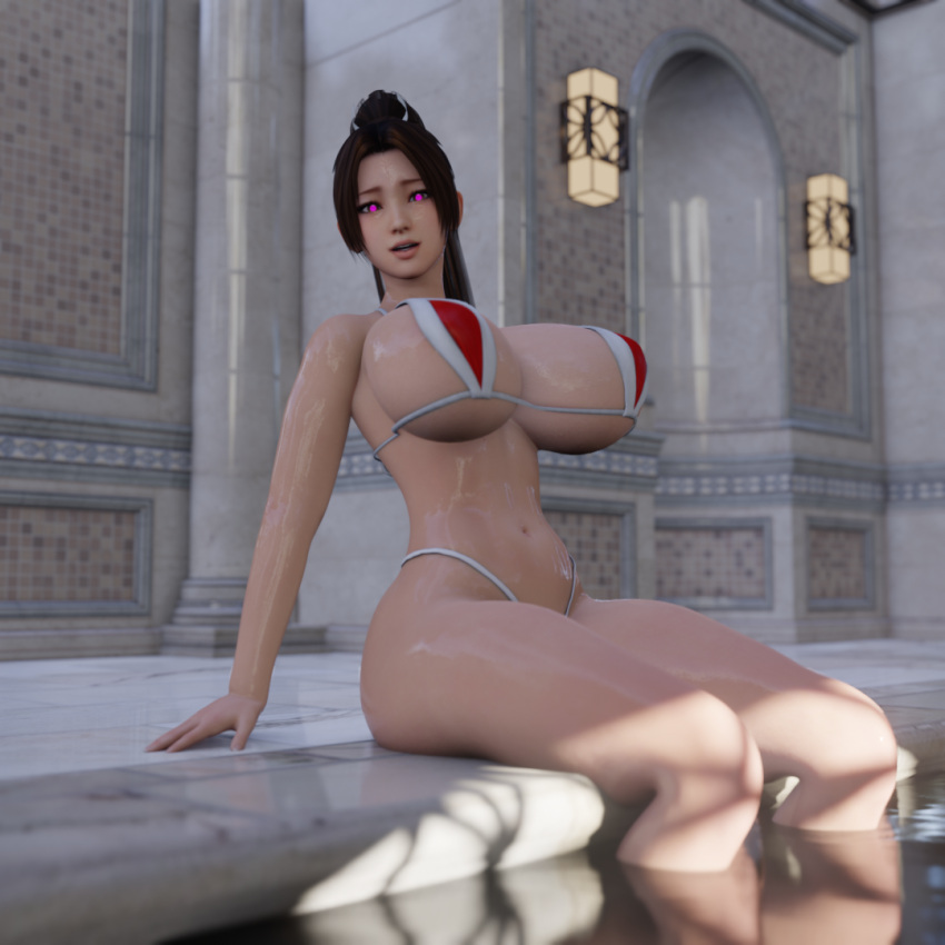 1girls 3d asian big_ass big_breasts blender brown_eyes brown_hair curvy_female dead_or_alive fatal_fury female_focus female_only g-string gigantic_breasts hypnotic_eyes king_of_fighters legs long_hair looking_at_viewer mai_shiranui meras863974 ponytail red_bikini self_upload snk teardrop_bikini thick_thighs thong_bikini