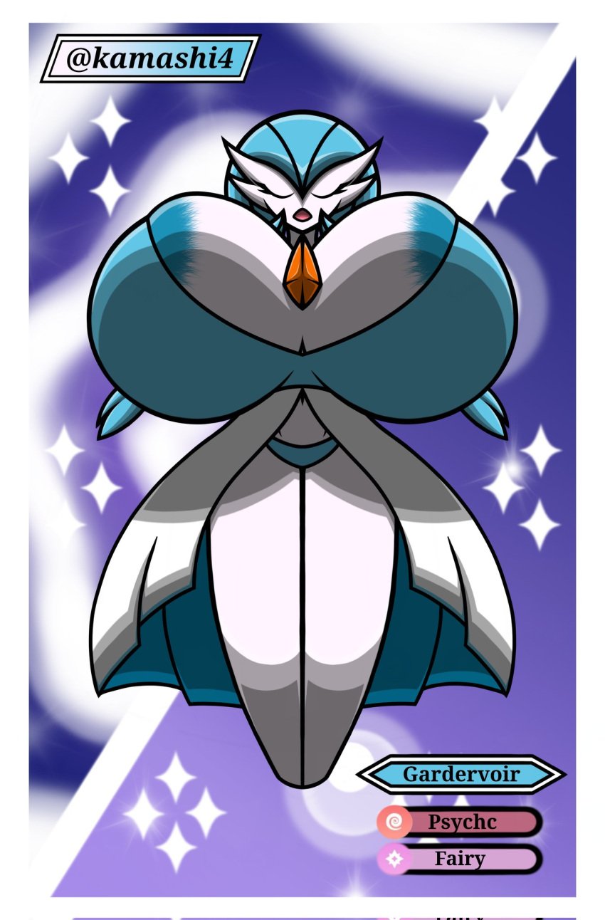 1girls big_breasts big_nipples bra breasts breasts_bigger_than_head closed_eyes gardevoir huge_breasts legs nipples open_mouth pokémon_(species) pokemon pokemon_(species) shiny_pokemon thong valerya5 white_skin