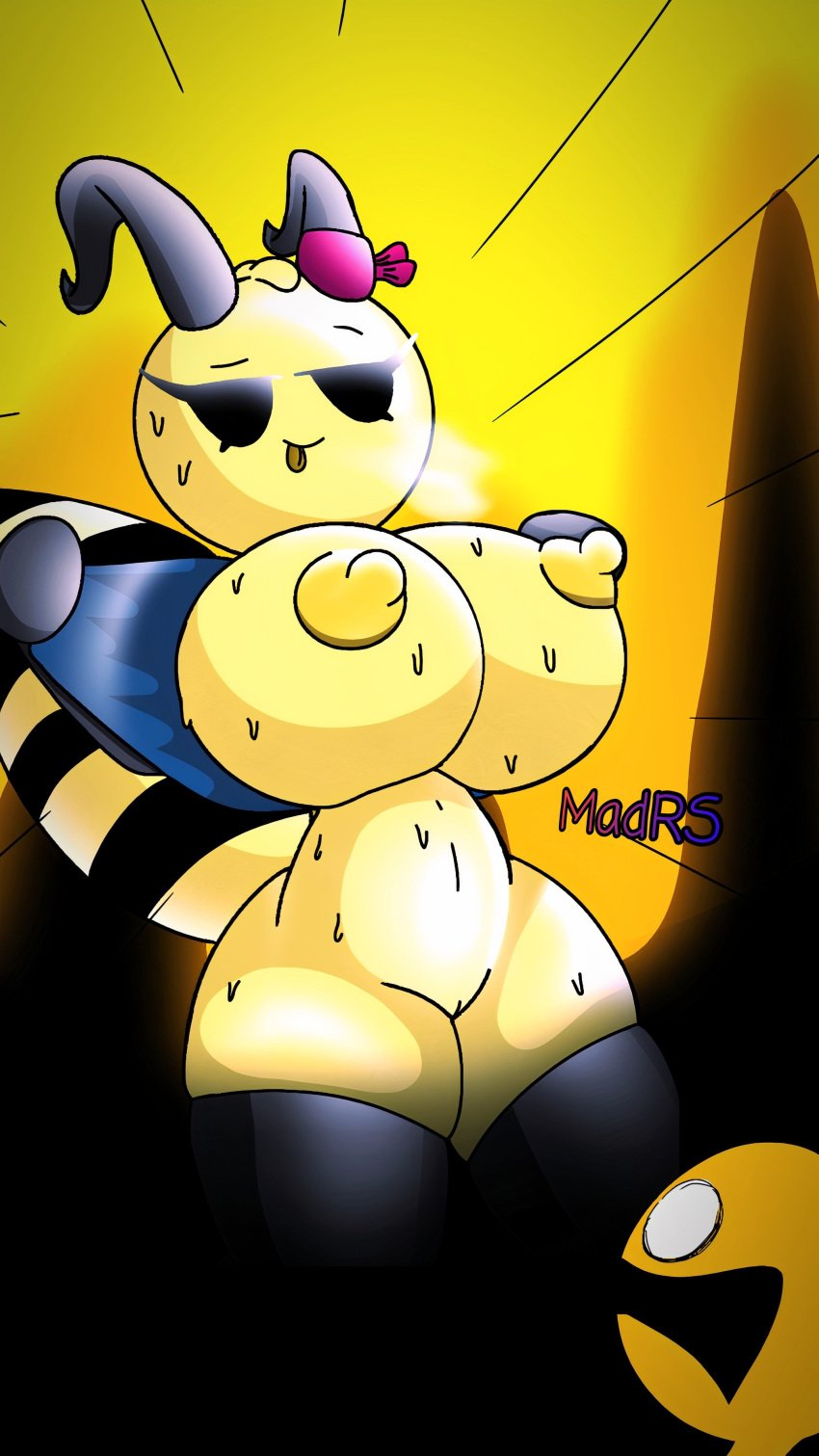 annabee_(woebeeme) bee bee_girl big_ass big_breasts big_butt madrs pussy woebeeme_(fanarts) yellow_body