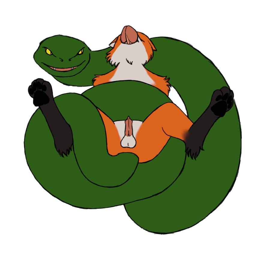 absurd_res all_the_way_through anal anal_sex anal_threading animal_genitalia animal_penis anthro canid canine canine_genitalia canine_penis coiling duo fox fur genitals green_body hi_res in_ass_out_mouth male male/male mammal orange_body orange_fur pawpads penetration penis reptile rowancrimes scalie sex snake tail tail_fetish tail_play tail_sex yellow_eyes