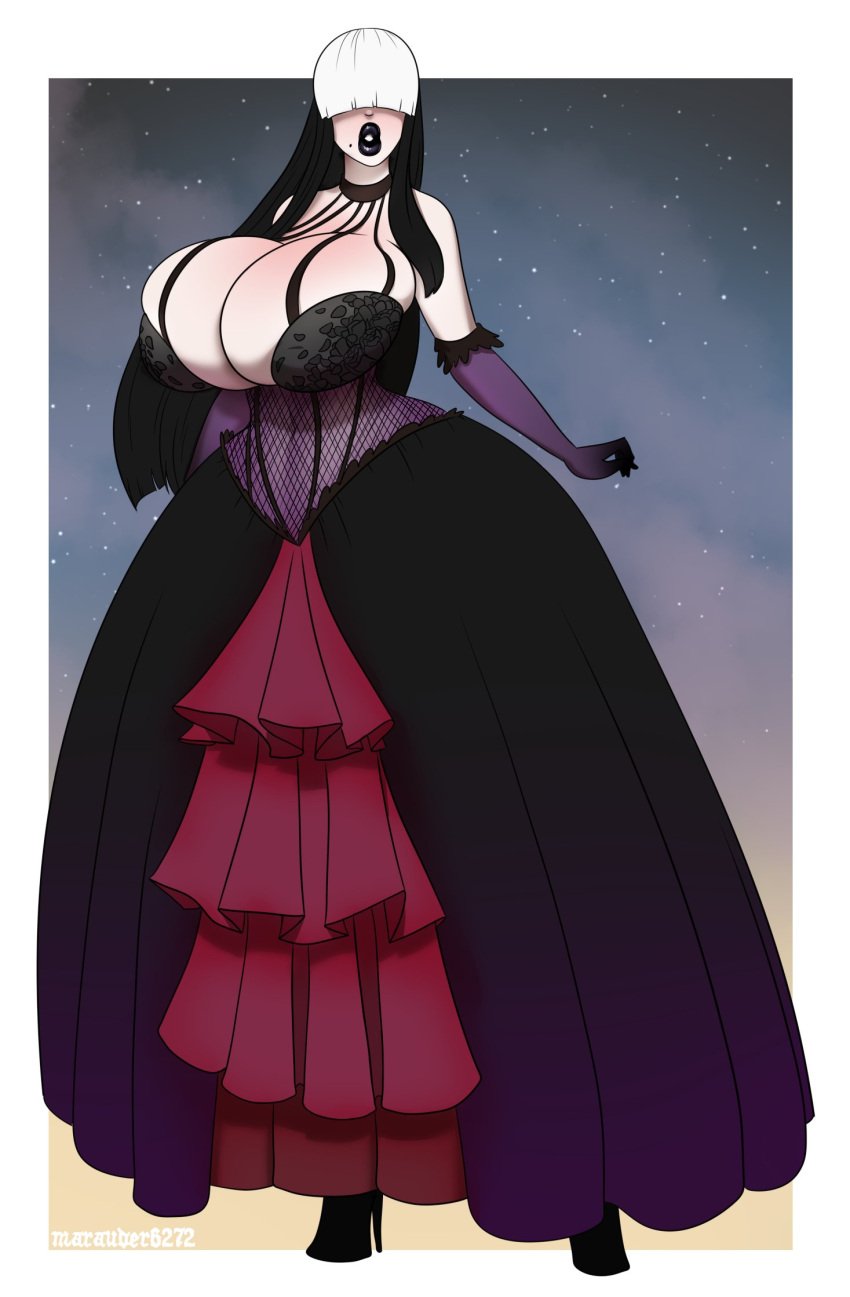 big_breasts black_lipstick breasts dress female goth_mommy gothmom high_heels marauder6272 tagme