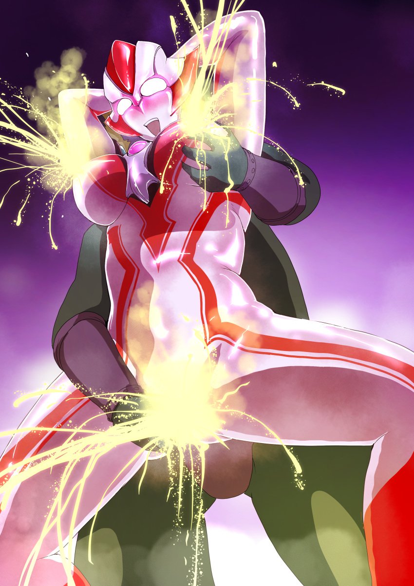 bizarre_pose ejaculation grigio_gets_raped groping groping_breasts lactation minato_asahi_(grigio) ultraman_(franchise) ultraman_r/b ultrawoman_grigio unusual_bodily_fluids unusual_lactation yellow_milk zizi_(artist)