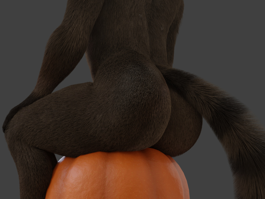 3d_(artwork) 4:3 anthro ass ass big_ass big_butt brown_body brown_fur digital_media_(artwork) food fruit fur guardians_of_the_galaxy hi_res male mammal marvel no-name-no-problem nude plant presenting presenting_hindquarters procyonid pumpkin raccoon rocket_raccoon simple_background sitting solo tail tail_aside