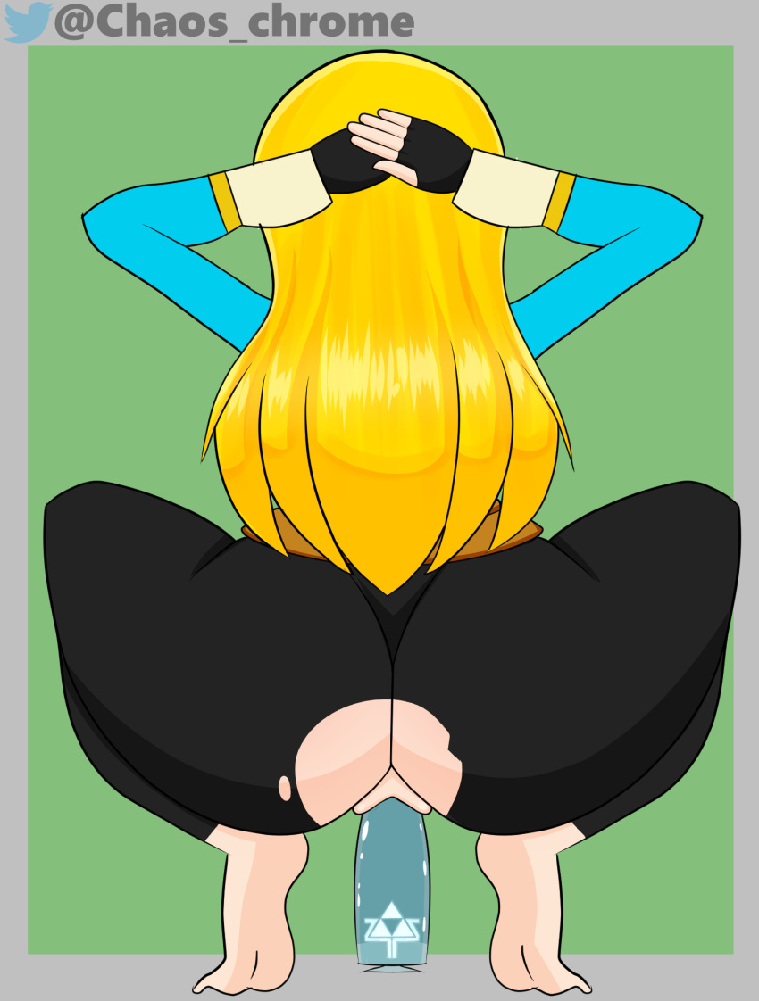 1girls ass big_ass blonde_hair breath_of_the_wild chaoschrome dildo dildo_in_pussy female large_ass long_hair princess_zelda pussy riding_dildo ripped_clothing sex_toy squatting the_legend_of_zelda thick_thighs yellow_hair zelda_(breath_of_the_wild)