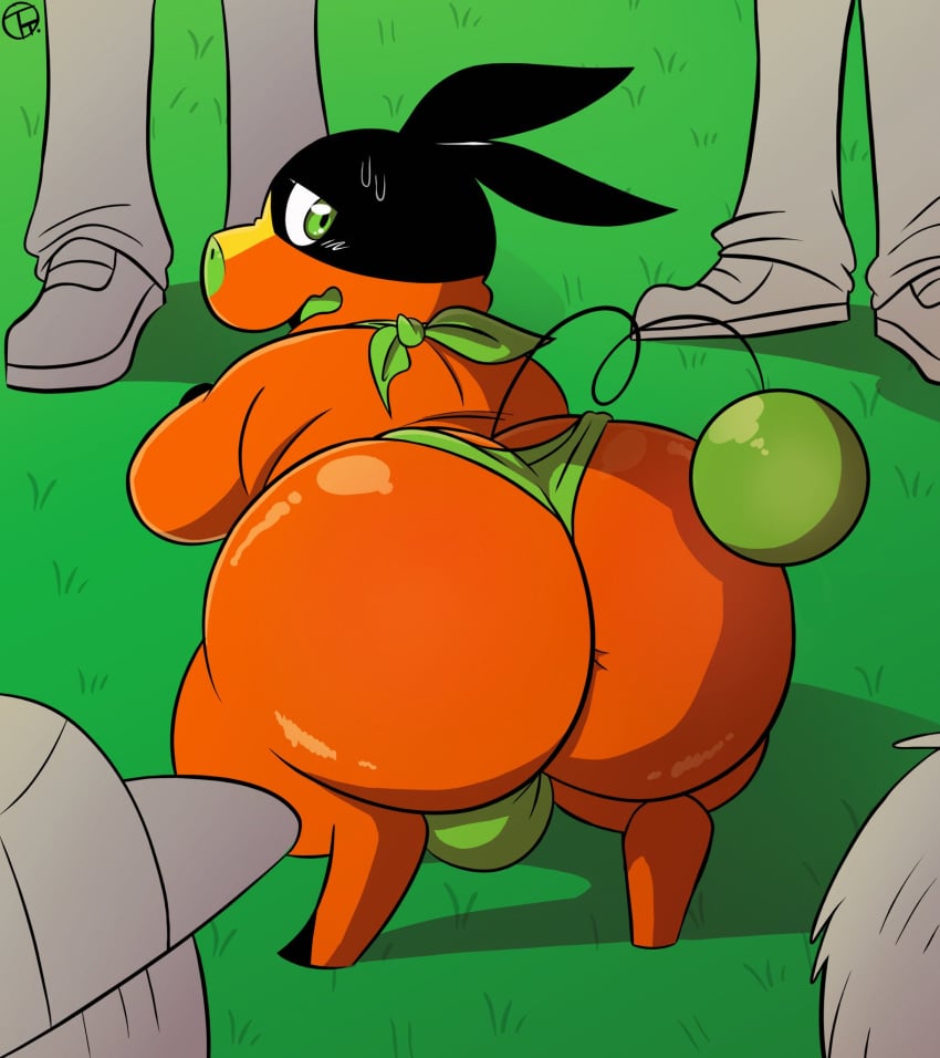 axel_the_tepig baseball_cap big_ass big_butt blush blush_lines grass grass_field green_clothing green_eyes green_fur green_tail green_tongue hooves human looking_back male male_only nervous orange_body orange_fur outdoors outside pants partially_clothed pig pokemon pokemon_(species) shiny_ass shoes superchub surrounded sweat tepig tepigfan101 thick_ass thick_thighs thong three_tone_fur tight_clothing trashtoonz yellow_fur