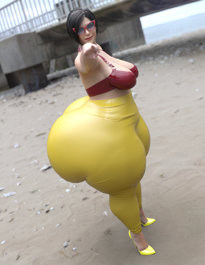 1girls 3d 3d_(artwork) ada_wong alternate_version_available big_breasts breasts enormous_ass female female_only glasses huge_ass hyper hyper_ass obese pointing resident_evil solo tight_clothing tight_pants vorhauzen1 wide_hips