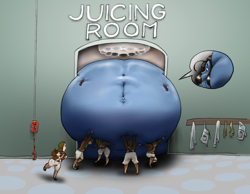 blueberry_inflation inflation oompa_loompa puffy_pussy spherical_inflation stuck stuck_in_door sunken_head sunken_limbs