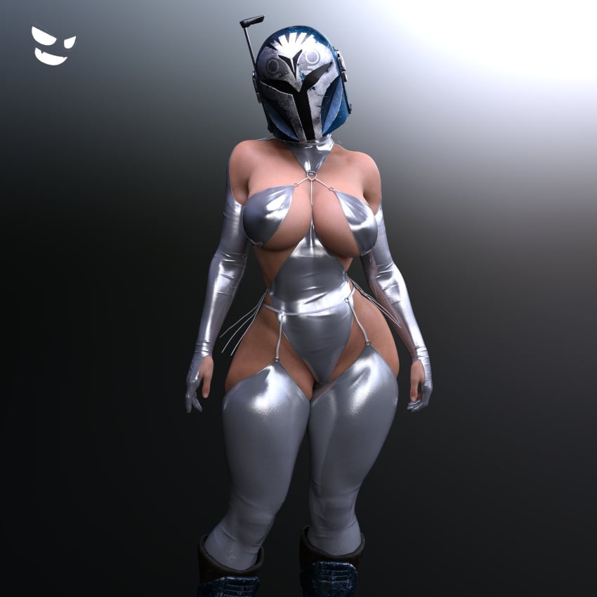 1girls 3d absurd_res alternate_costume ass big_ass big_breasts bikini bo-katan_kryze breasts clothed clothed_female clothing female female_only front_view gm_studios head_tilt headgear helmet hi_res highres human mandalorian mandalorian_armor red_hair shiny_clothes silver_clothing standing star_wars swimsuit swimwear thick thick_thighs thighs voluptuous