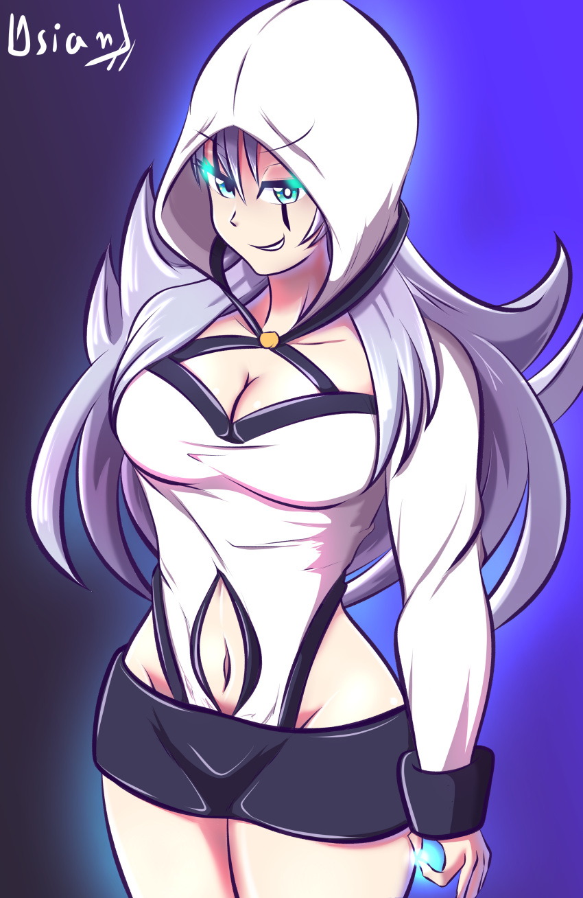 albinism anime_style girl heterochromia hood_down hoodie meme meteosoal mid_body semi_clothed