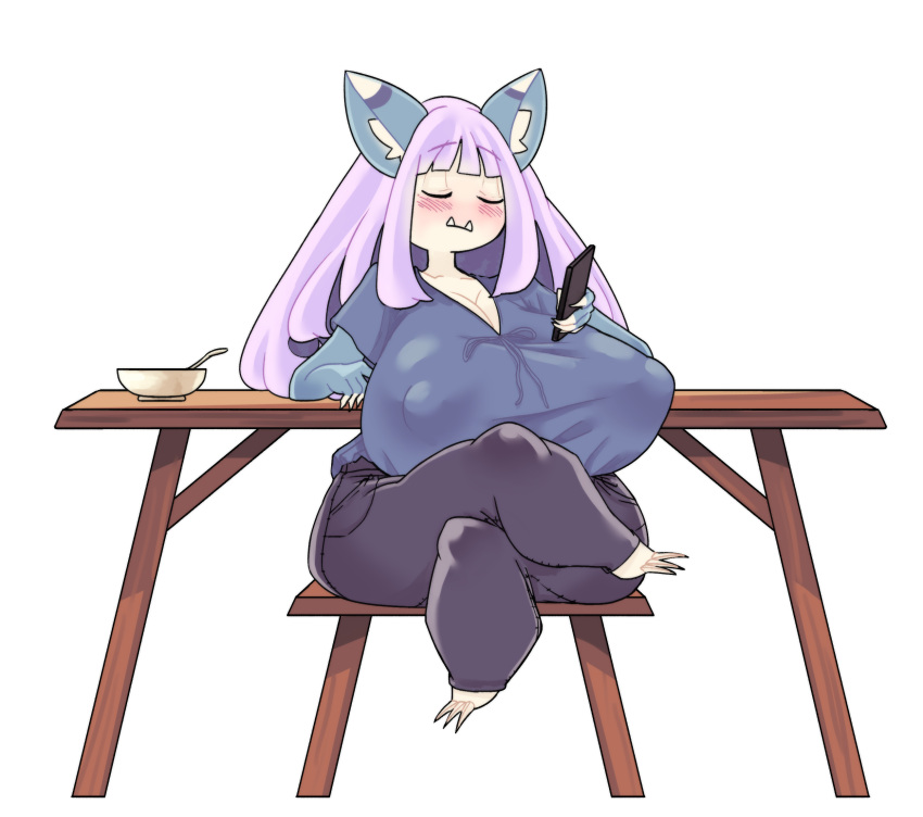 adoptable big_breasts breasts closed_eyes clothing commission cute fangs female female_only long_hair pokemon pokemon_(species) shortstack snorlax