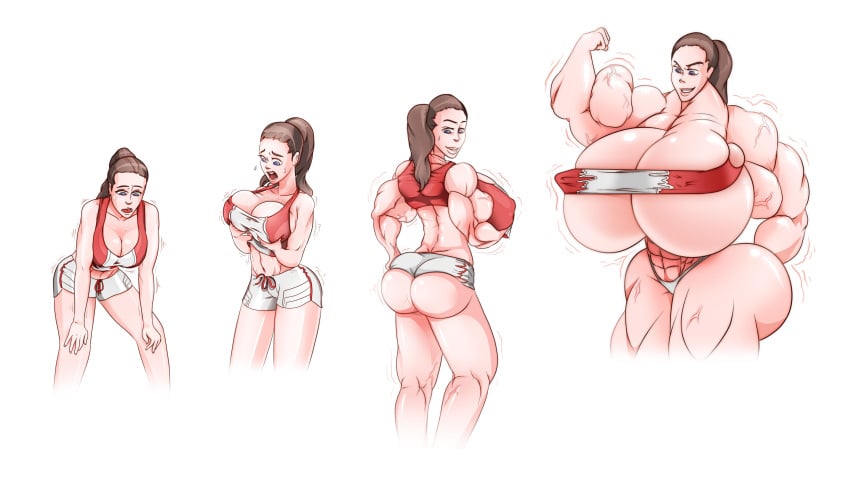 amazon breast_expansion captainxero female jogging muscle_growth muscular_female ponytail sequence toned_female what_a_mass!