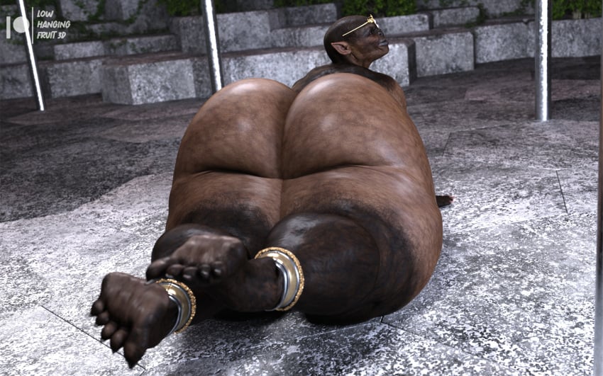 3d 3d_(artwork) ass bbw big_ass big_breasts big_butt breasts butt_focus chubby chubby_female daz3d daz_3d daz_studio feet female huge_ass jewelry legs lowhangingfruit3d_(artist) lying mature mature_female mature_woman obese older_female overweight overweight_female pinup ssbbw thick_thighs thighs toe_claws watermark