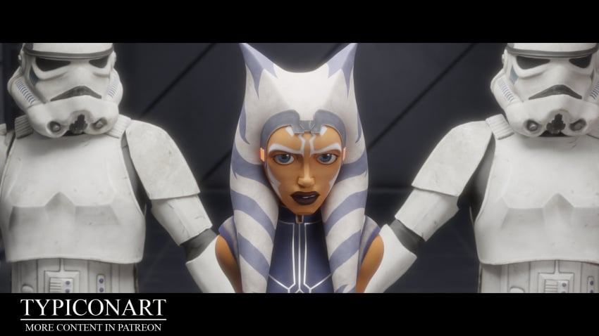 1girls 2boys 3d 3d_(artwork) ahsoka_tano airress3d_(3d-modeller) angry angry_face blender blender_cycles prison prisoner restrained slave slave_ahsoka slavegirl star_wars stormtrooper tagme the_clone_wars:_season_seven togruta typiconart walking