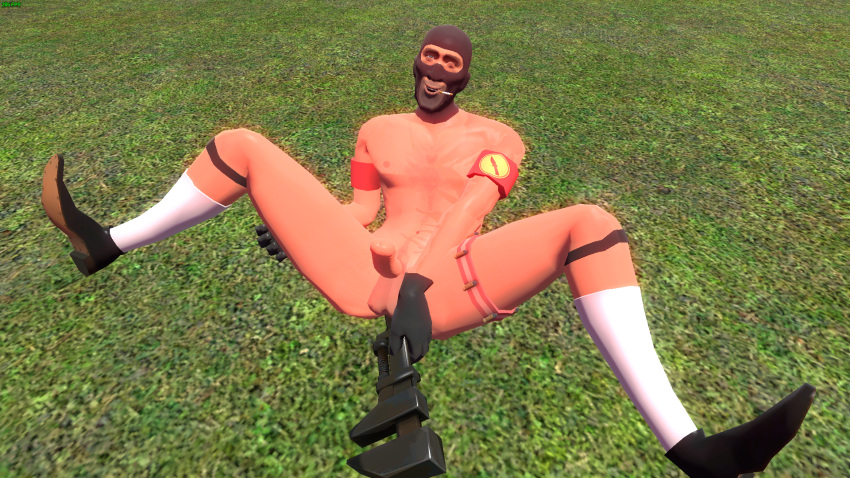 2010 3d 3d_(artwork) balls ballsack garry's_mod garry's_mod gay laying laying_down laying_on_floor laying_on_ground legs_up male male_only naked naked_male nude nude_male penis spy spy_(team_fortress_2) team_fortress_2 tf2 valve video_games