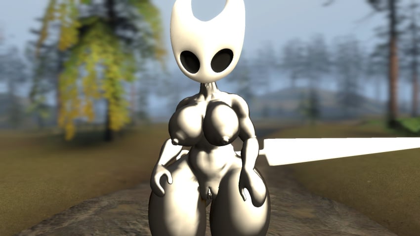 1girls 3d areolae big_breasts black_body breasts female female_only hands_on_thighs hollow_knight hornet_(hollow_knight) naked naked_female nipples nude nude_female pussy solo solo_female standing thhypercombine