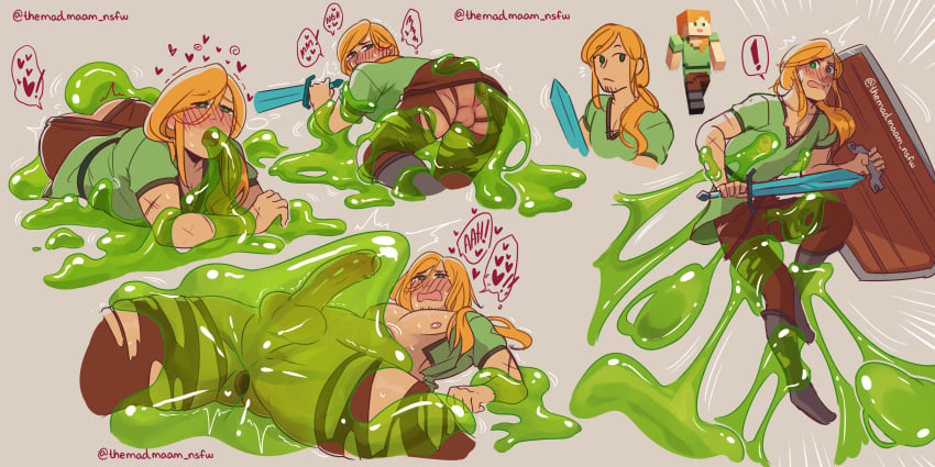 alex_(minecraft) anal anal_sex bigpapapickle blowjob femboy gay gay_anal gay_sex genderbend genderswap genderswap_(ftm) minecraft monster rule_63 slime slime_(minecraft) slime_monster themadmaam trap