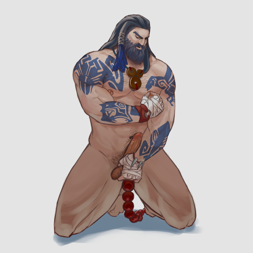 balls bara beard big_balls big_penis daddy erection league_of_legends male male_nipples male_only manly mature_male muscular_male nipples nude penis riot_games tattoo udyr zausittingstill