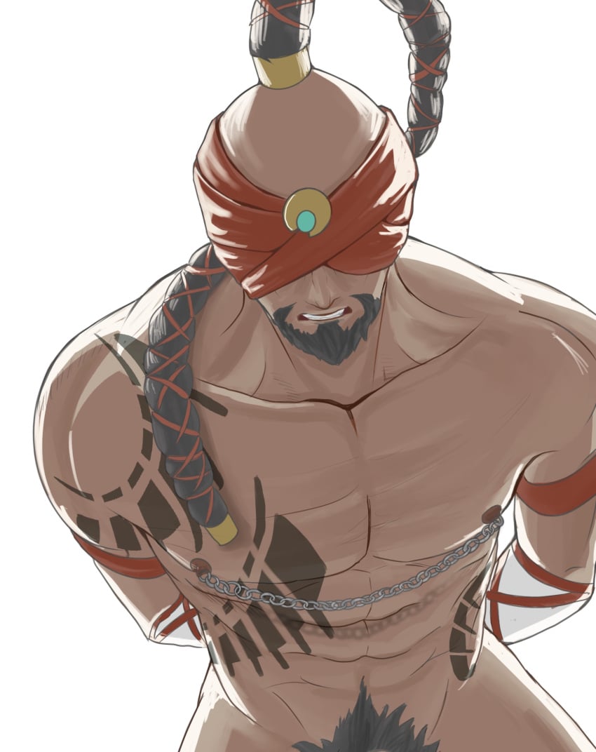 abs bara beard biceps league_of_legends lee_sin male male_nipples male_only male_pubic_hair muscular_male nipples nude pecs riot_games tattoo zausittingstill