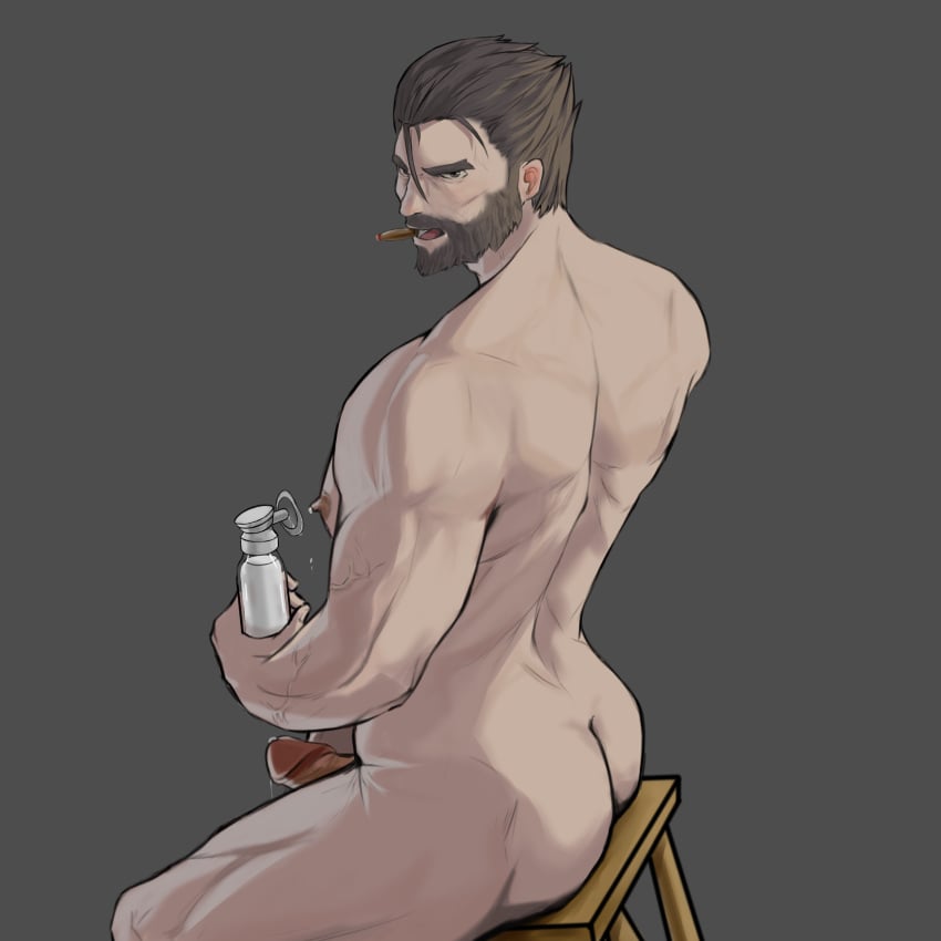 ass bara beard cigar cum daddy erection league_of_legends malcolm_graves male male_nipples male_only manly mature_male muscular_male nipples nude penis riot_games zausittingstill