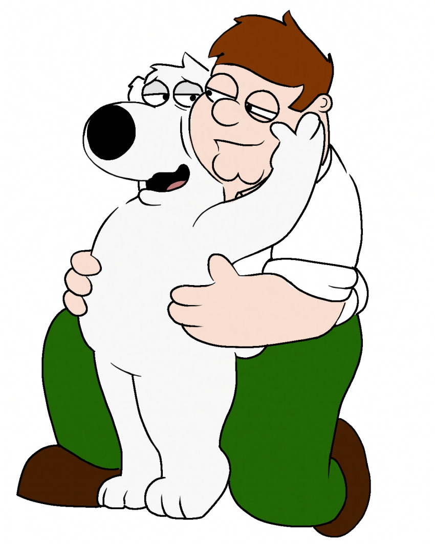 2boys anthro brian_griffin dog family_guy furry gay human overweight overweight_male peter_griffin tagme white_fur