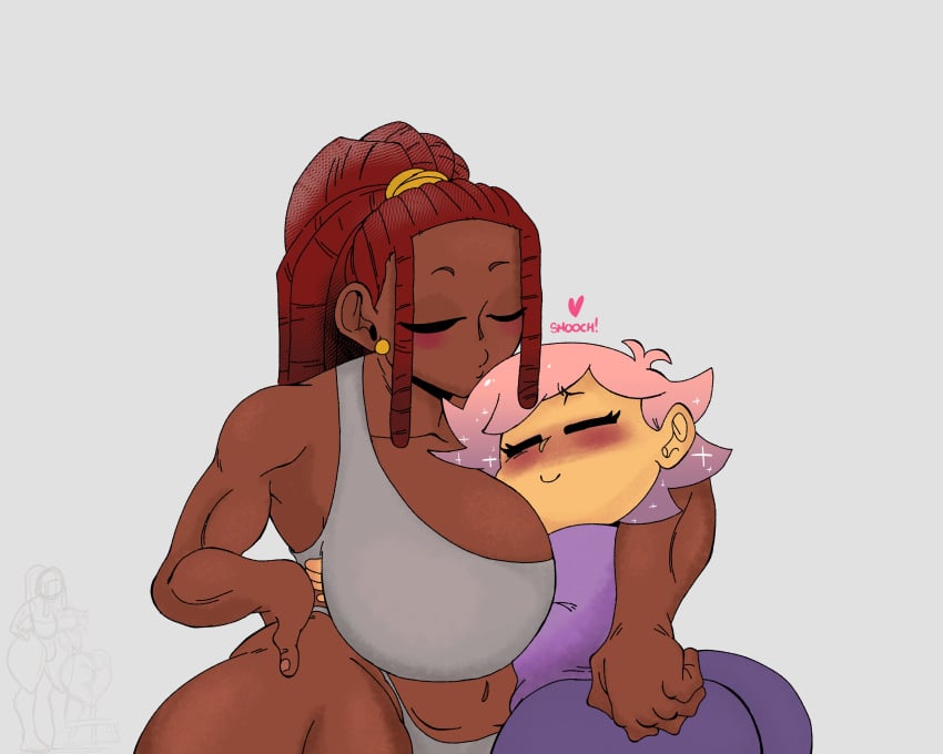 1futa 1girls blush breasts calypso_(gir6118) clothed clothing dark-skinned_female dark_skin duo female fully_clothed futanari glimmer_(she-ra) huge_breasts hugging human kiss kissing light-skinned_female light_skin mostly_nude muscle_mommy muscles she-ra_and_the_princesses_of_power simple_background smooch standing thick_ass thick_thighs weener72 wholesome